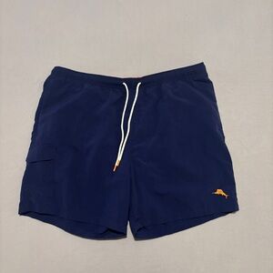 NWT Tommy Bahama Swim Trunks Navy Blue 40x10 Shorts Beach Pockets Lined Size XLB